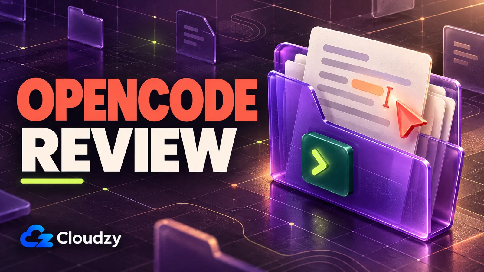 OpenCode review showing an AI agent working with project files and connected models