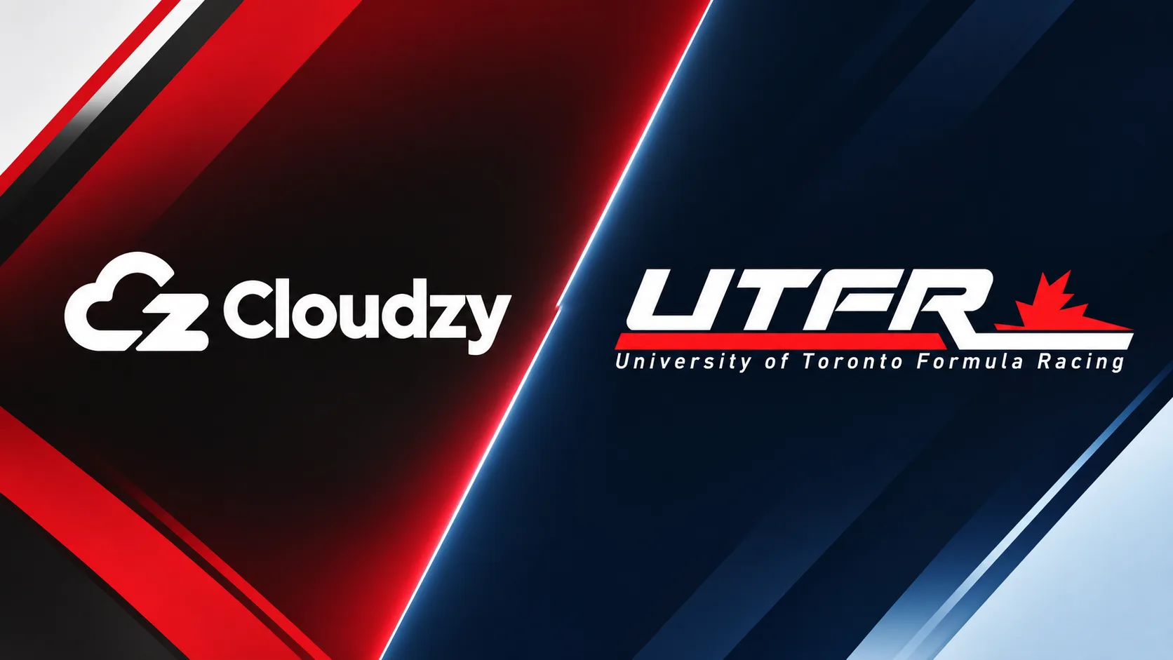 لافتة الشراكة بين Cloudzy و University of Toronto Formula Racing (UTFR)