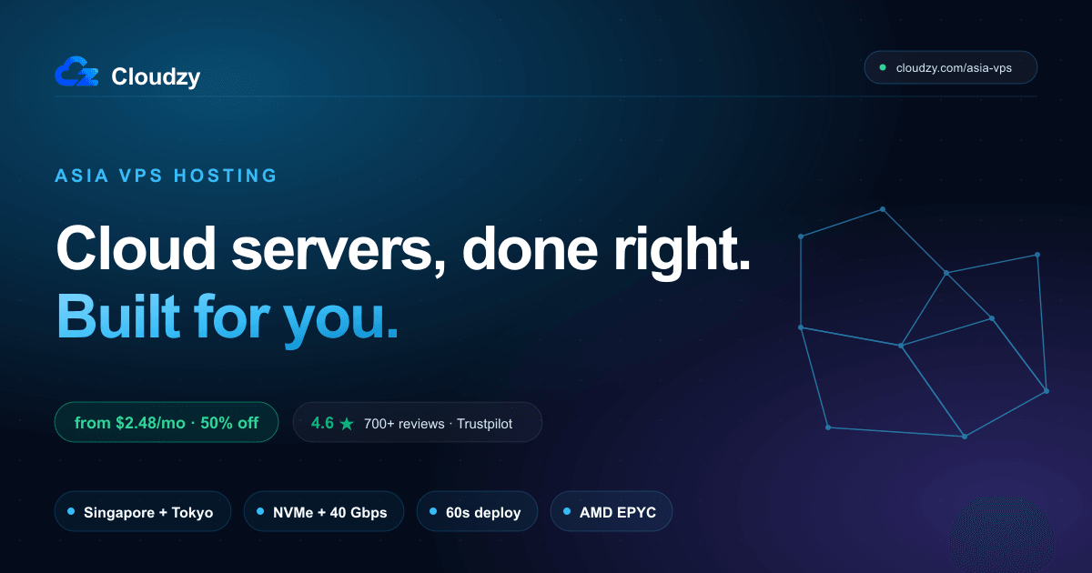 Asia VPS Hosting. Singapore, 60-second deploys · Cloudzy