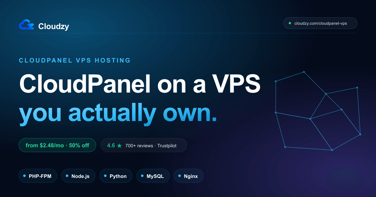 CloudPanel VPS — Free Hosting Panel on AMD EPYC · Cloudzy