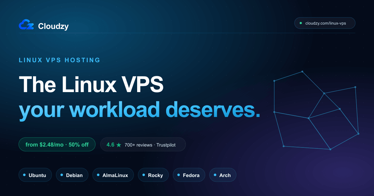 Linux VPS · Root SSH, NVMe, 13 regions · Cloudzy