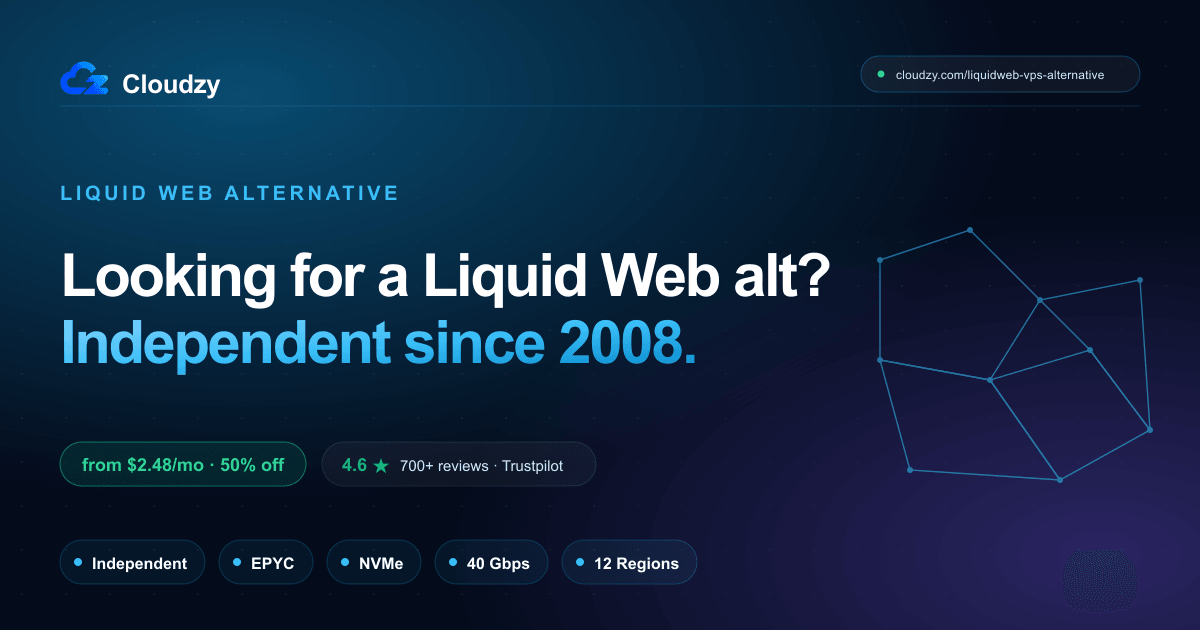 بديل Liquid Web. VPS سحابي مستقل · Cloudzy