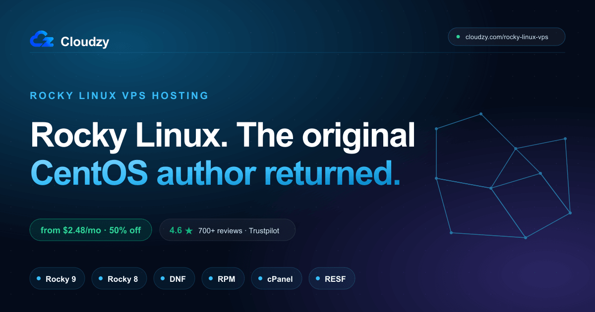 Rocky Linux VPS 托管。CentOS 直接替代方案 · Cloudzy