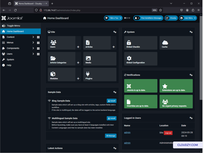 Joomla Admin Panel