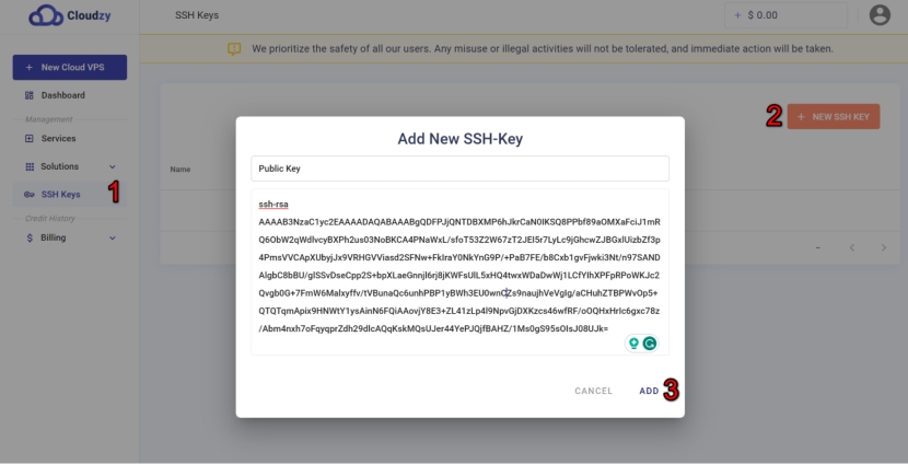 Add new SSH key