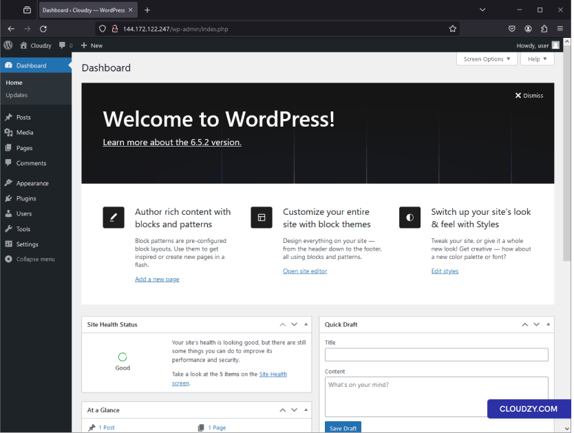 WordPress Dashboard