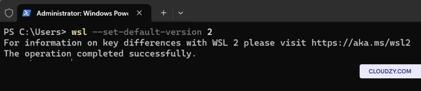 Set default WSL version