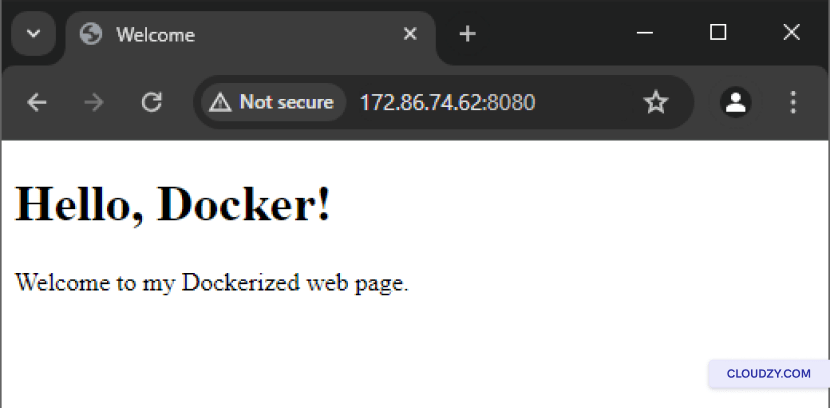 dockerized web page