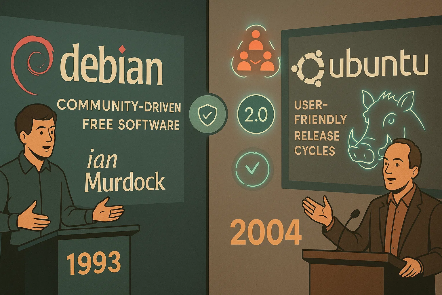 Debian and Ubuntu history timeline