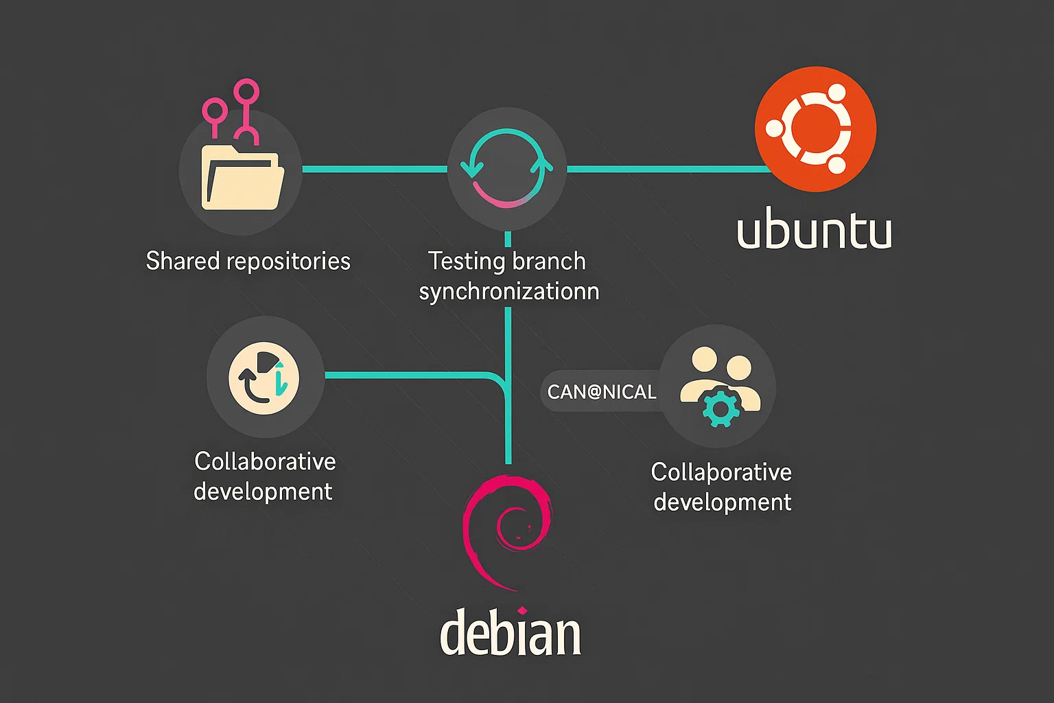 Debian root with Ubuntu branch diagram