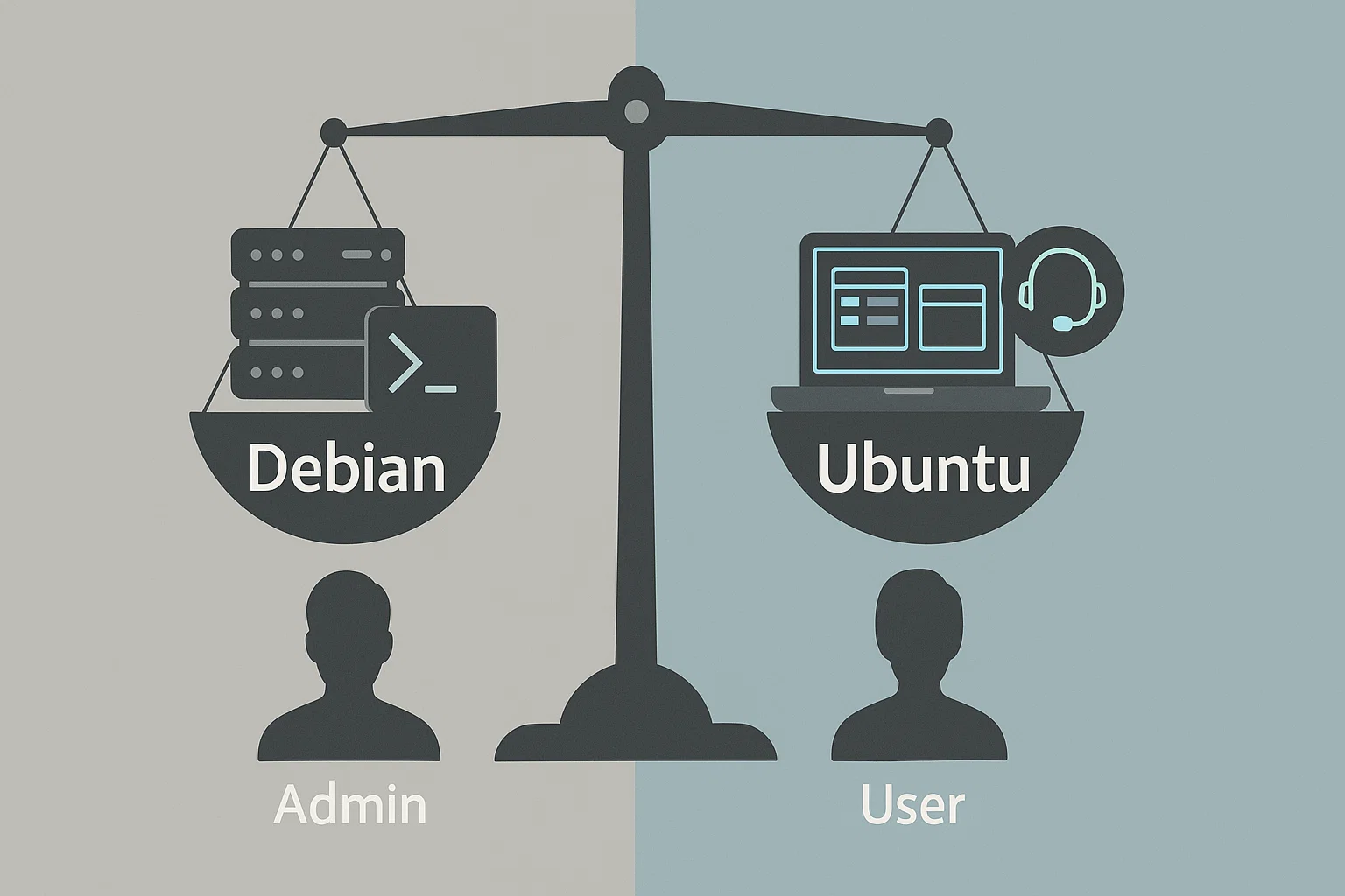 Debian vs Ubuntu balance scale