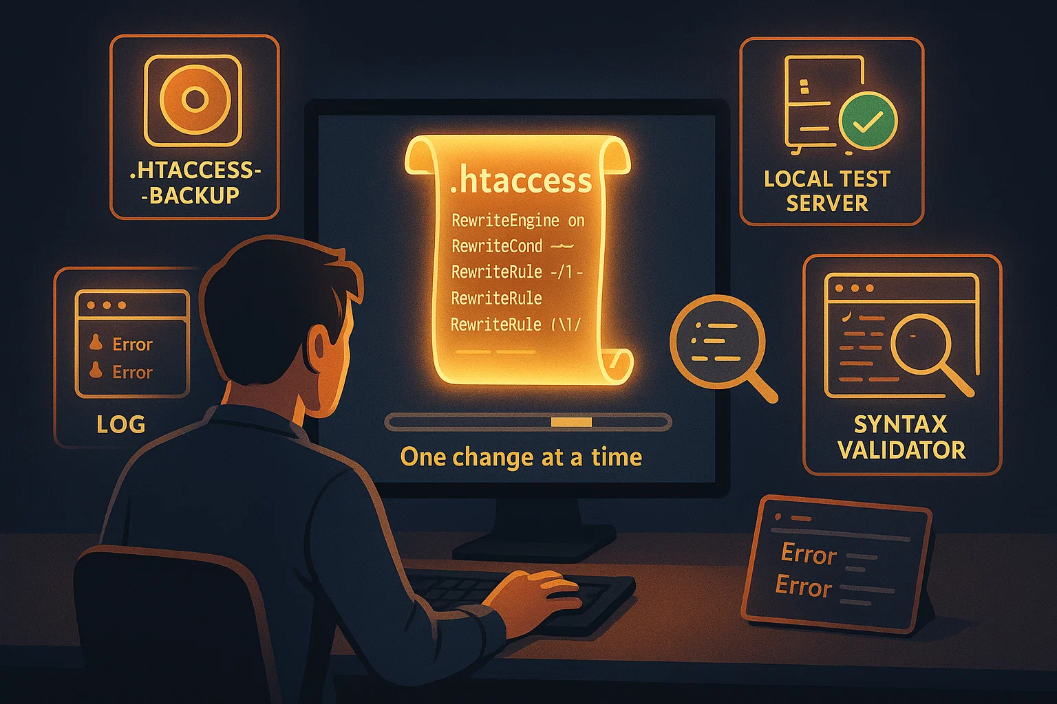 Backup, test locally, validate, monitor errors