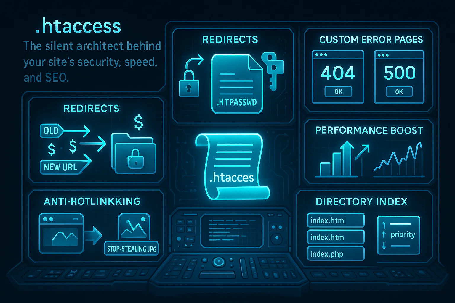 Manage redirects, errors, security, and performance