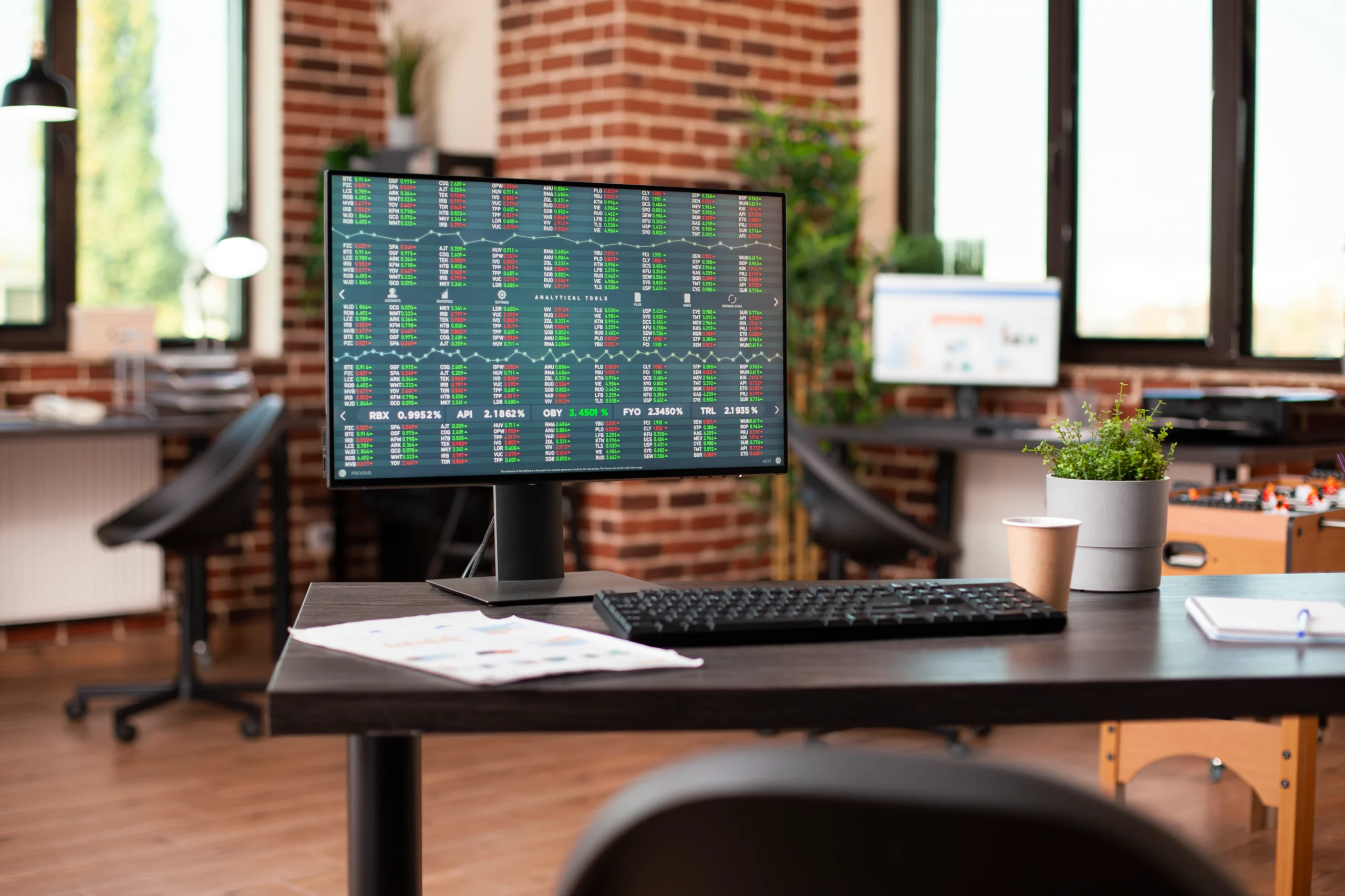 stock market statistics empty office scaled