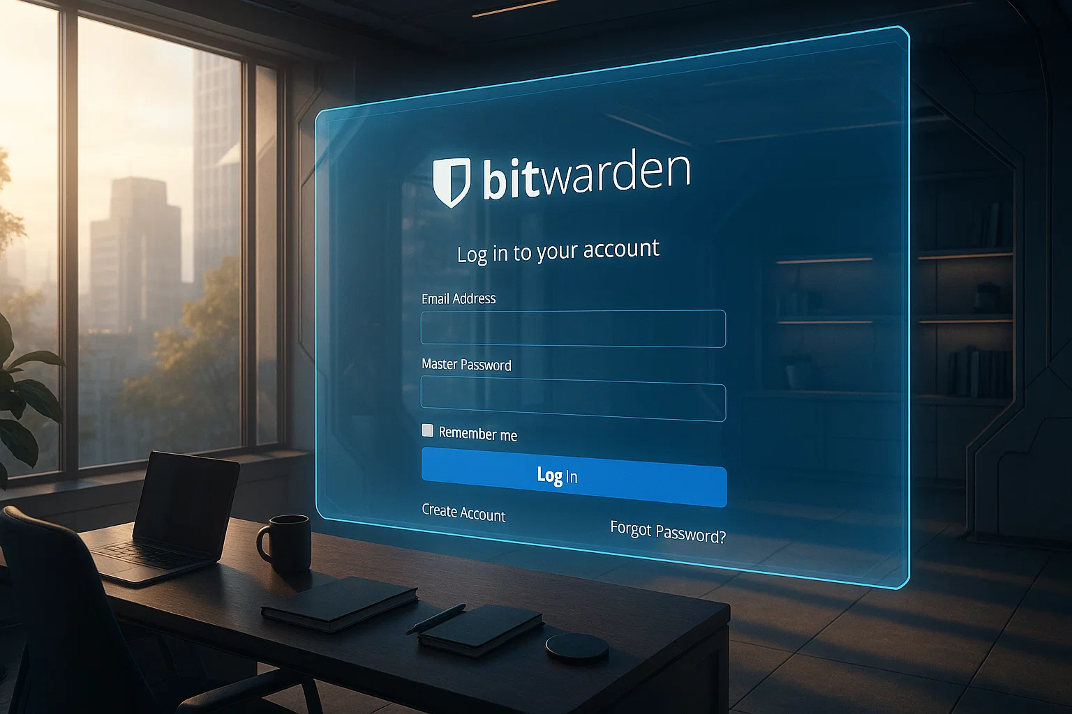 7 Glowing Docker whale icon with running container commands on Ubuntu terminal screen, illustrating Bitwarden Docker deployment.