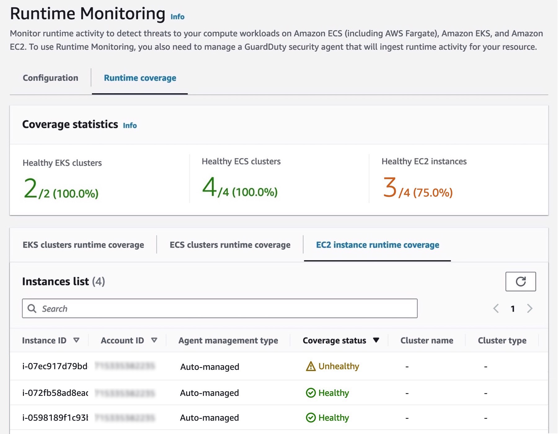 an image of AWS GuardDuty's UI.