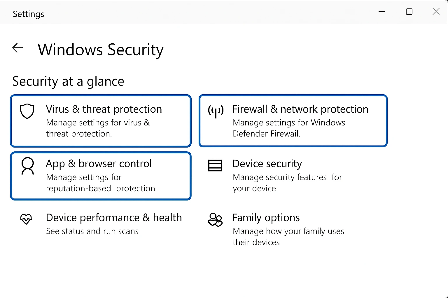 a Windows security settings interface with highlighted configuration options. 