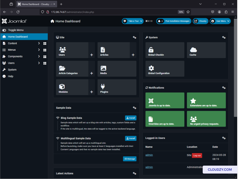 Joomla Admin Panel