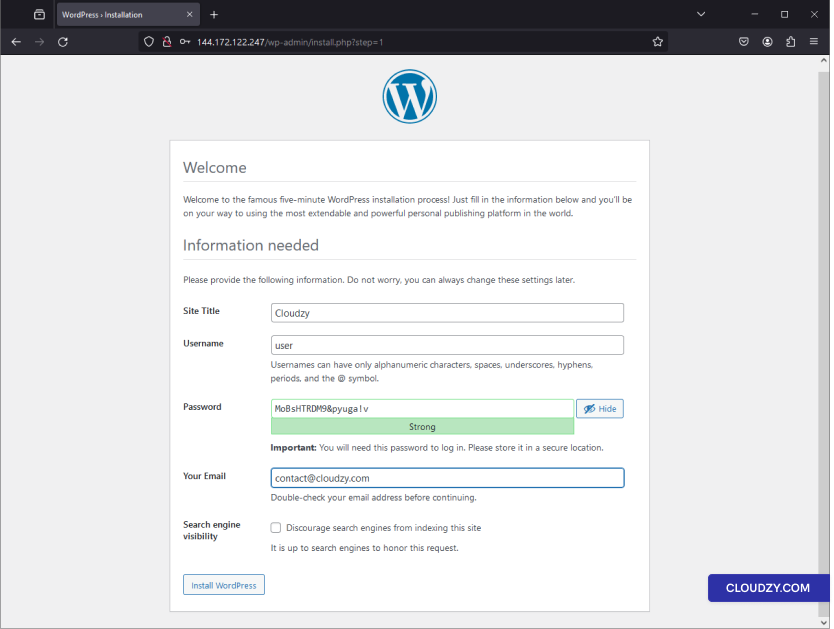 Install WordPress