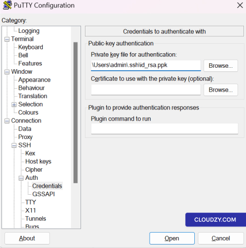 PuTTY configurations