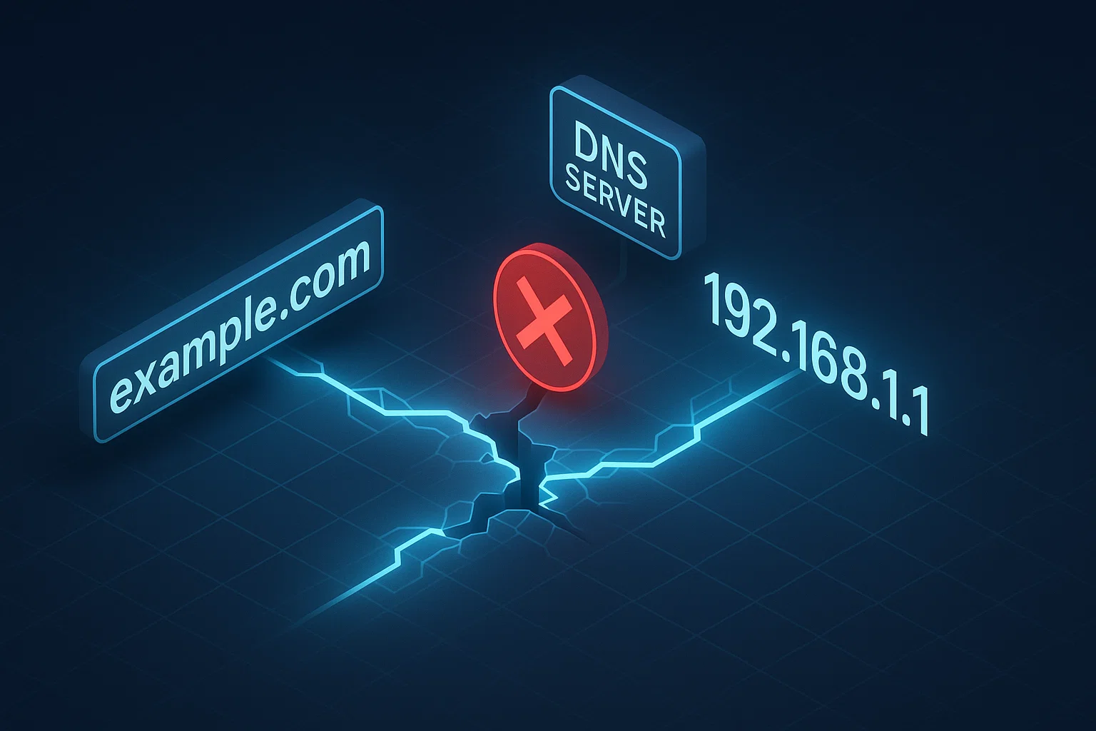 Terminal window showing ping command to google.com resulting in "Temporary failure in name resolution" error message in red text