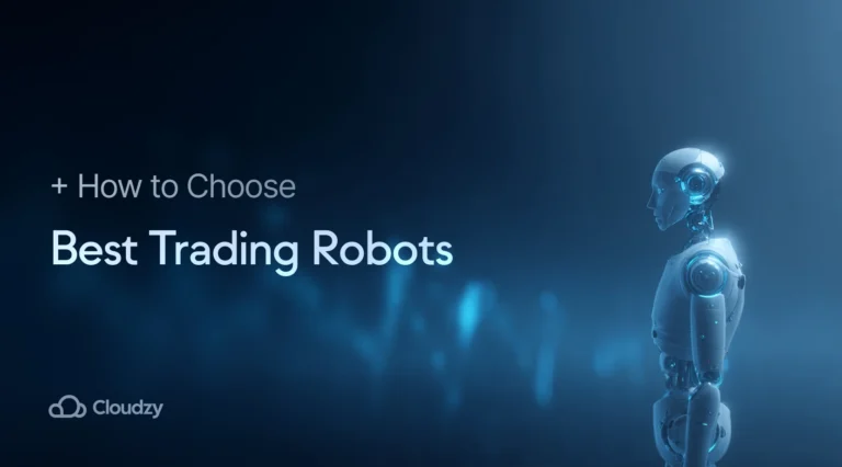 Pokročilá entita umělé inteligence analyzující holografické finanční grafy ilustrující analytickou sílu nejlepších obchodních robotů pro automatizovaná tržní rozhodnutí v roce 2025.