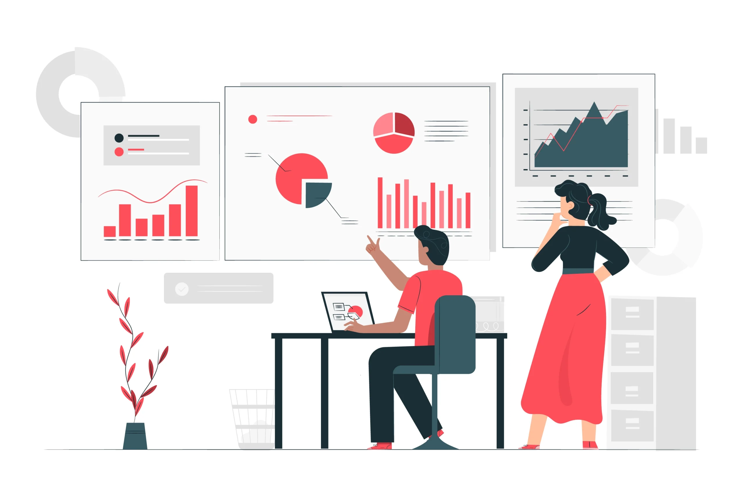 Financial charts displaying trend following and range trading strategies with technical indicators for CFD market analysis