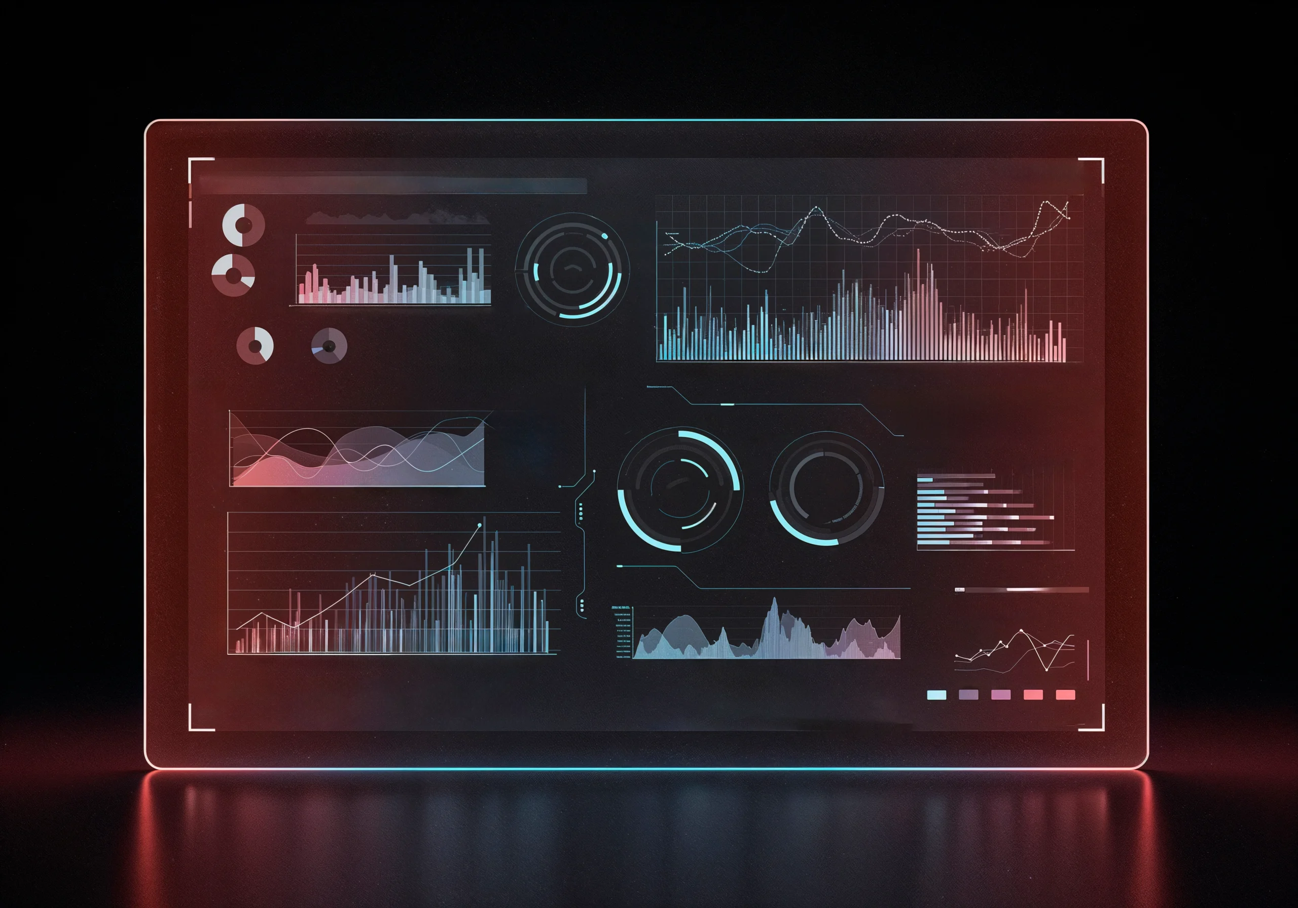 Technical analysis chart displaying multiple trading indicators including moving averages RSI and volume that feed data into automated futures trading algorithms