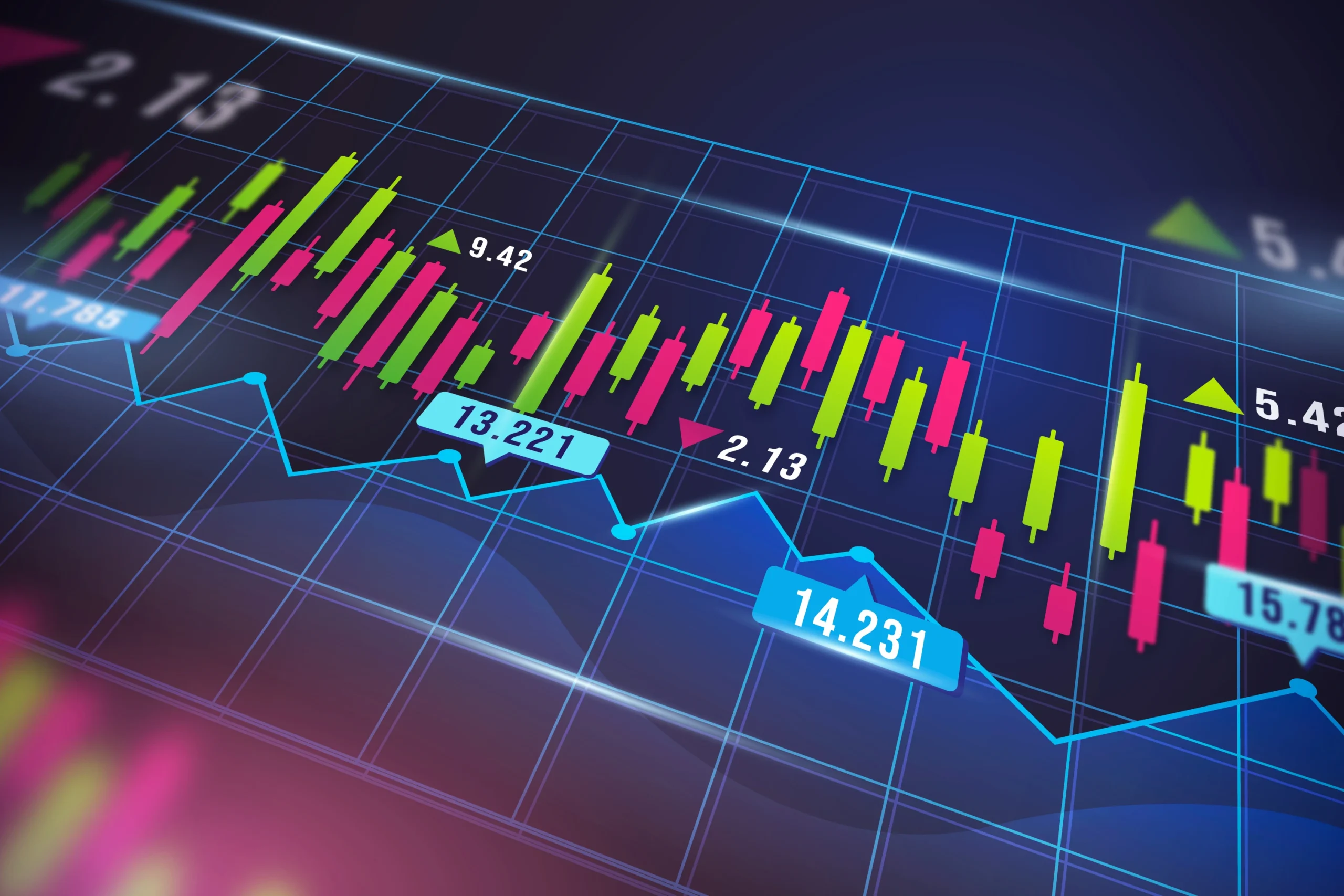 Forex trading signals displayed on mobile phone screen with currency pairs and entry exit points