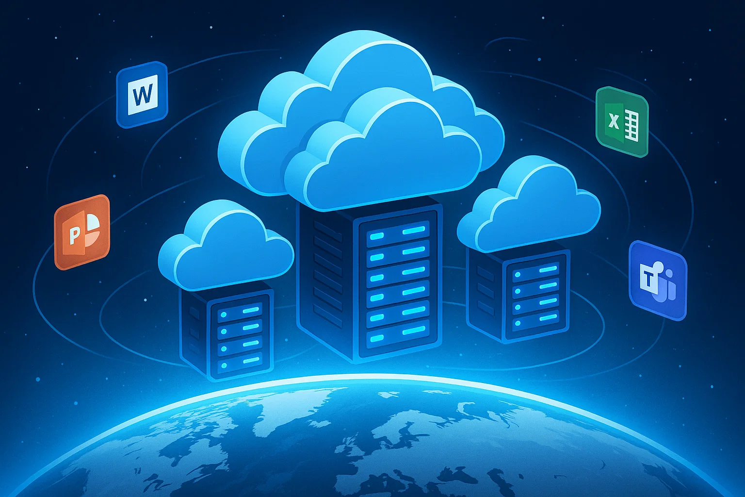 7 Best Citrix Alternatives for 2025: Cost & Feature Comparison Guide 10 Giant cloud servers float above Earth with a bright blue glow. Office apps orbit like satellites. Displays worldwide access that helps remote teams work together smoothly.