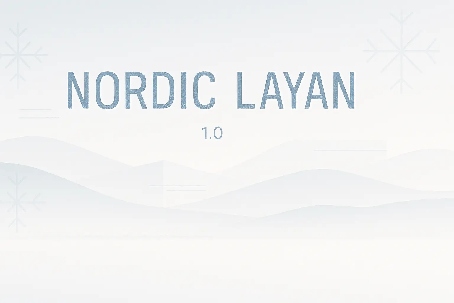 Best KDE Plasma Theme Options in 2025 15 Blue gradient background featuring "NORDIC LAYAN 1.0" text in light gray, with snowflake icons on either side and subtle wavy lines at the bottom.