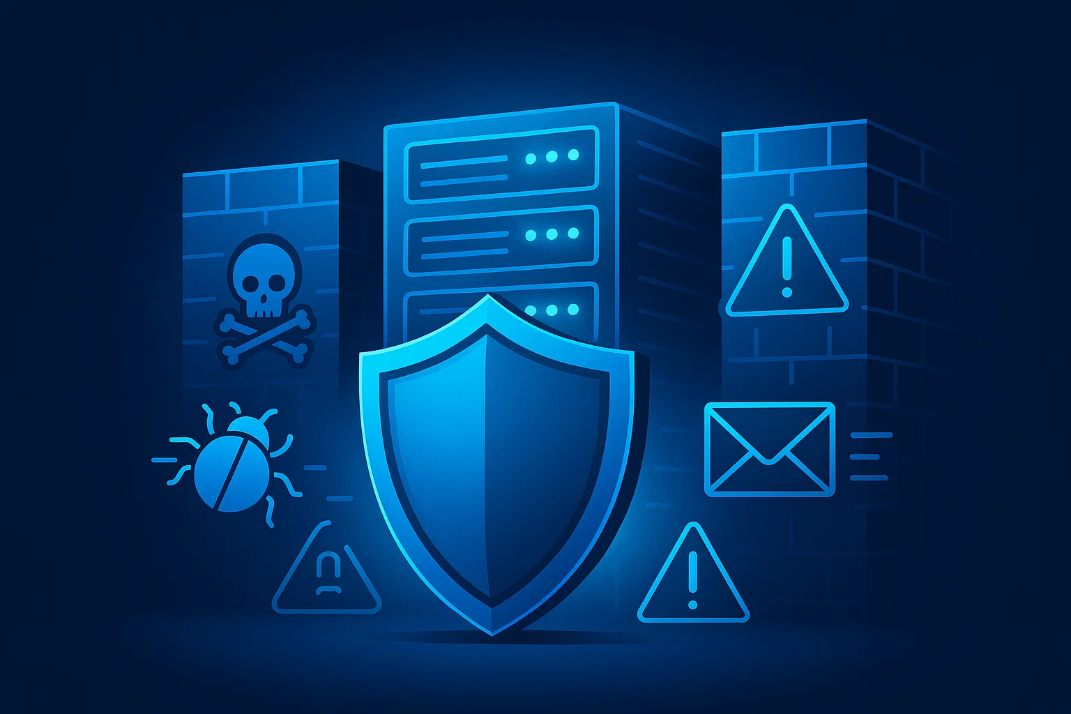 7 Best Citrix Alternatives for 2025: Cost & Feature Comparison Guide 14 A strong digital shield blocks threats around glowing servers. Security walls protect sensitive business data. Represents safe remote access for companies handling private information.