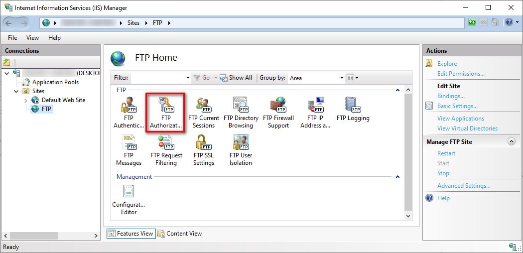 Create an FTP server