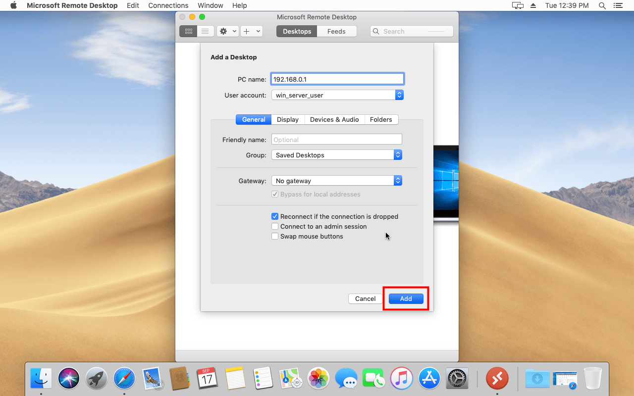Remote desktop shop for osx