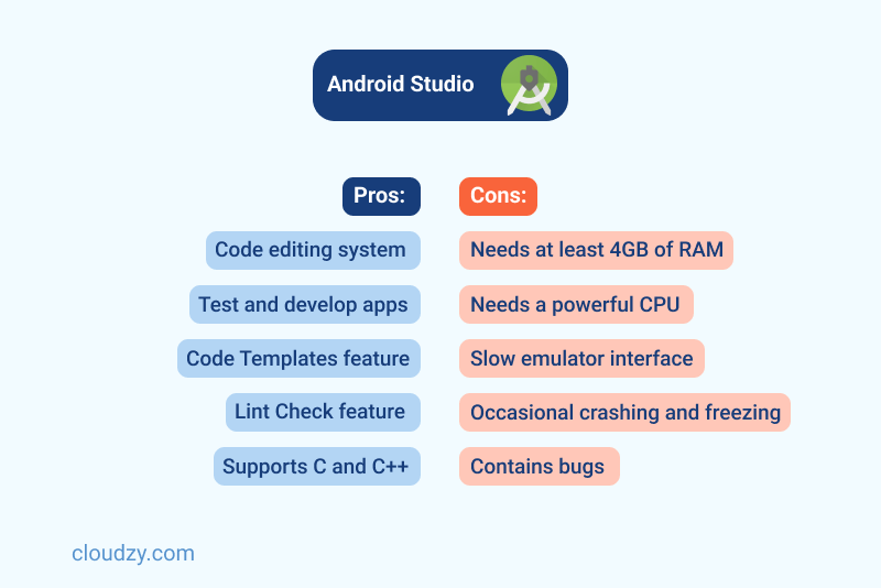 android studio pros and cons