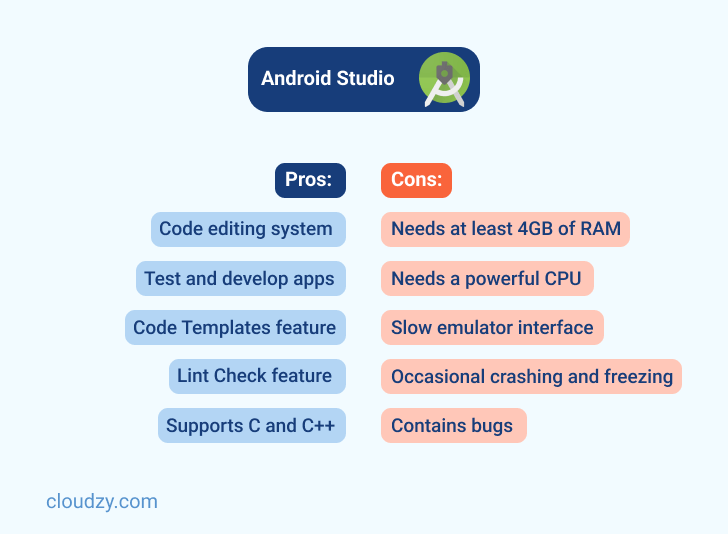 android studio pros and cons