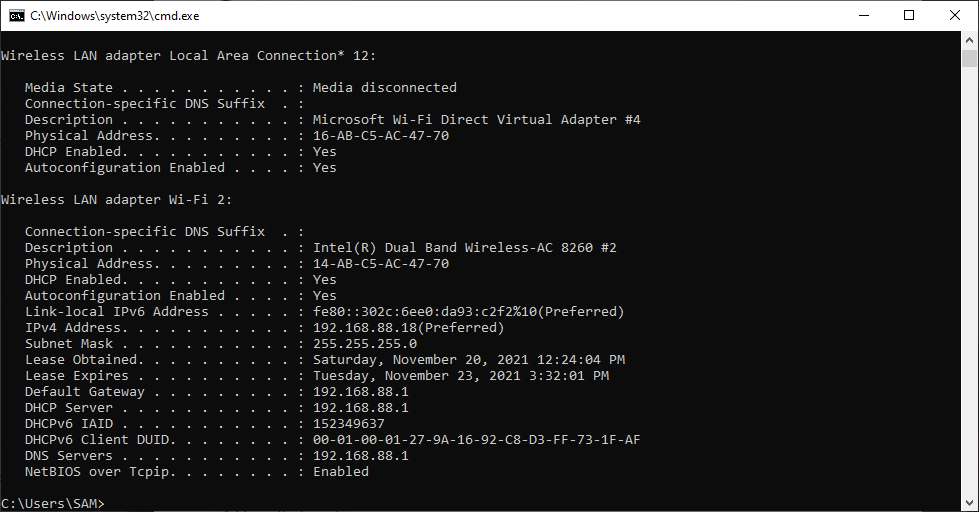 find MAC address