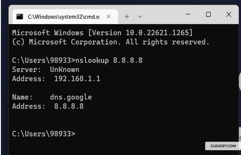nslookup reverse dns