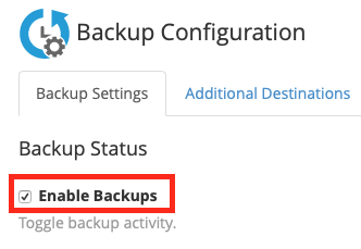 enable backups in backup vps