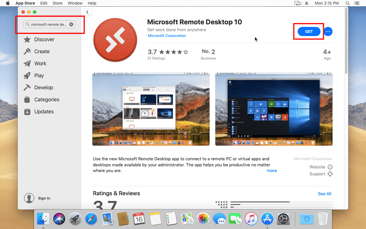 search remote desktop 10