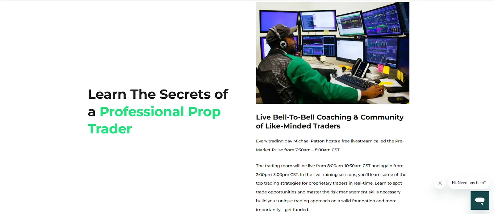  Funder Trading’s daily live trading with coach Michael Patton. 