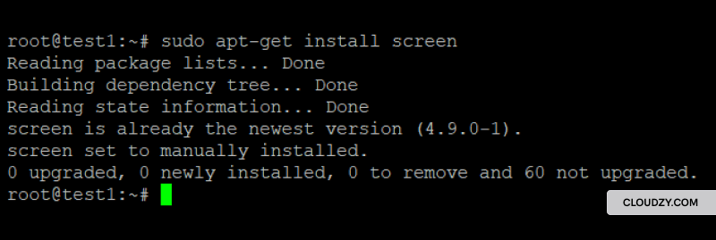 Installing Screen on the server