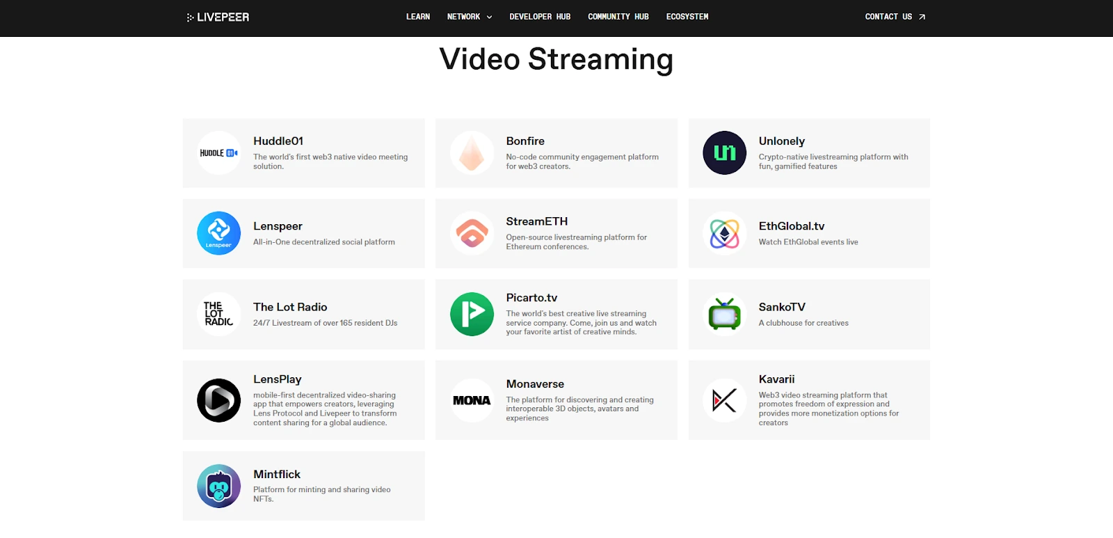 image of video streaming applications built on Livepeer.