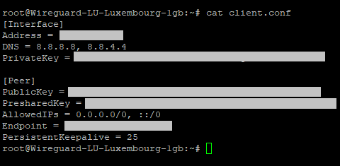 WireGuard Client Config