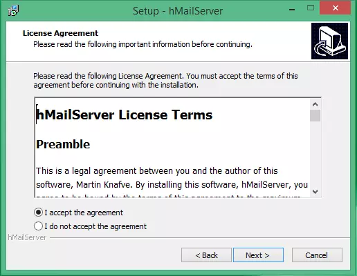 accept the license agreement