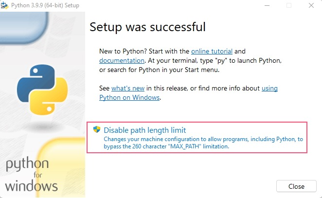 disable path length limit