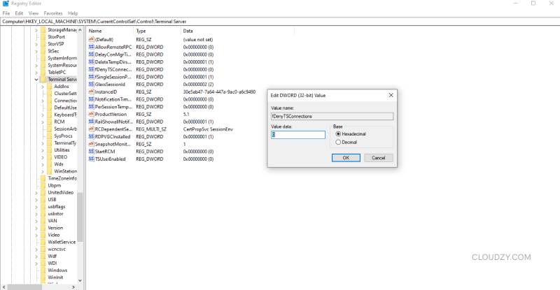 fDenyTSConnections file on local machine