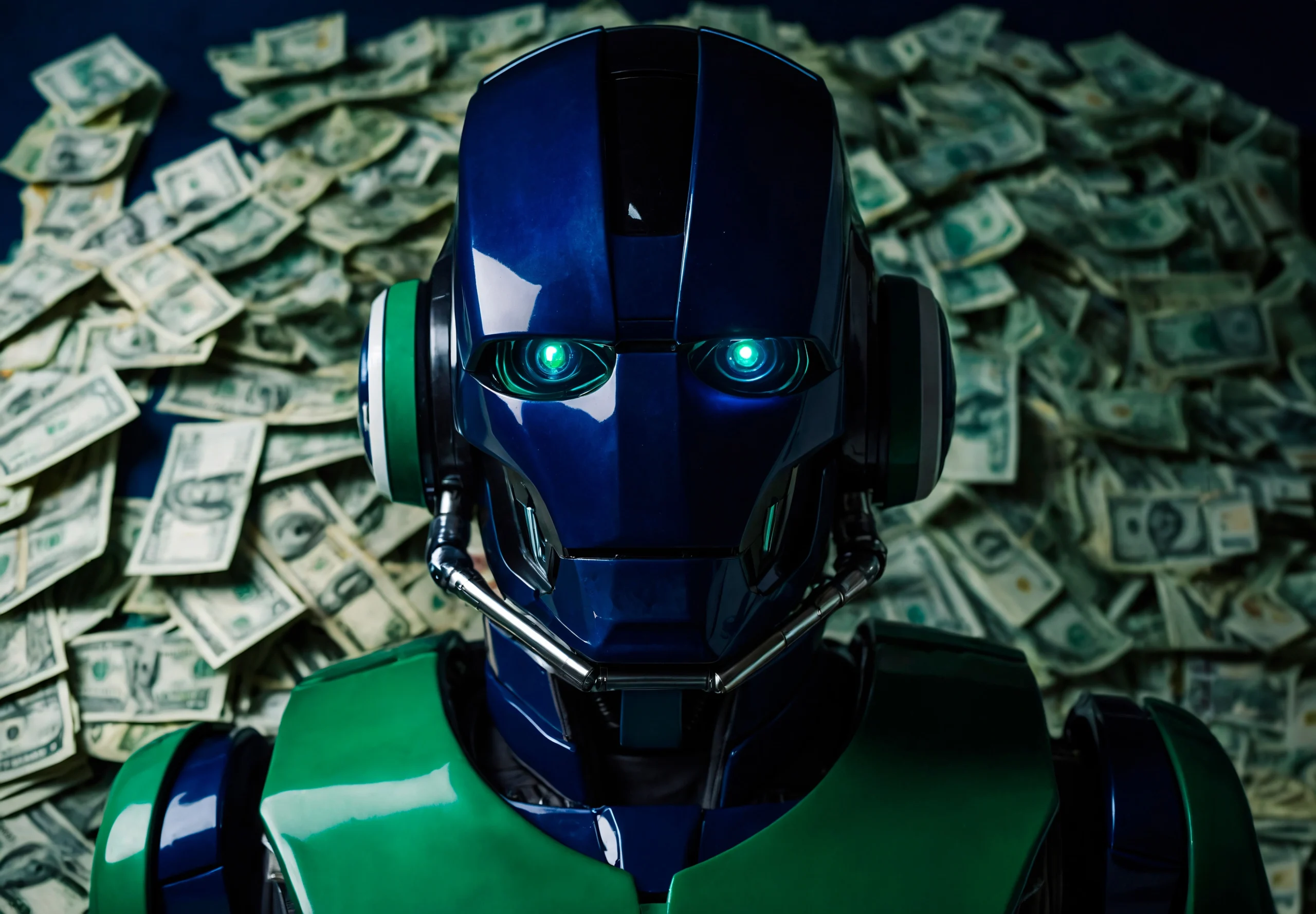 Trading robot or automated system icon with financial charts and Expert Advisor symbols