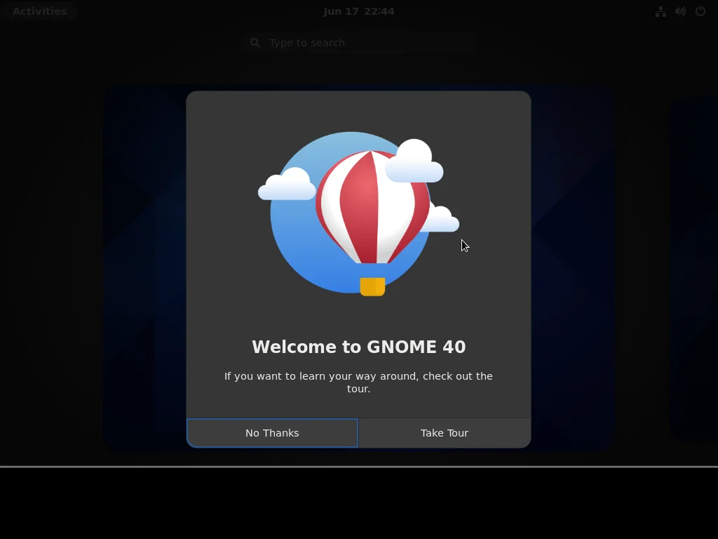 enter the gnome desktop