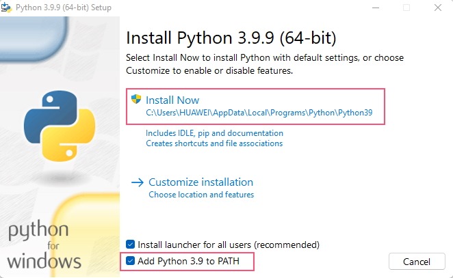 install python 3.9.9
